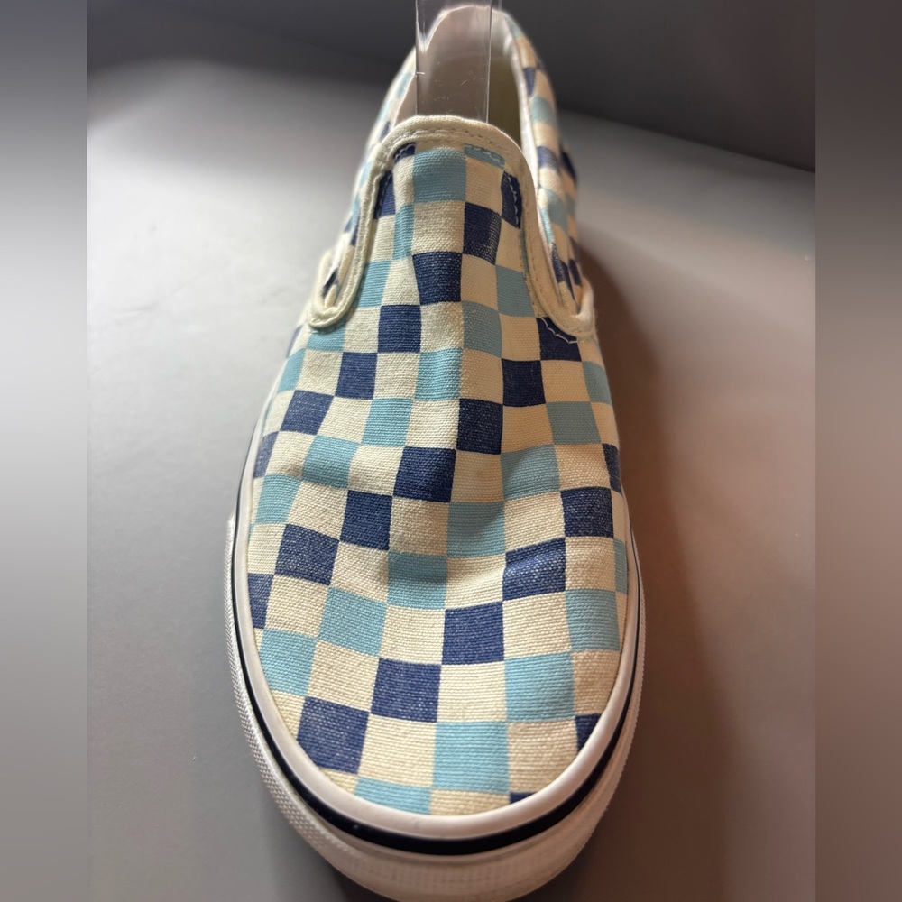Vans 2 Tone Blue Checkerboard Slip On Sneakers Men 6 Women 7.5 Beach Surf - Picture 9 of 10